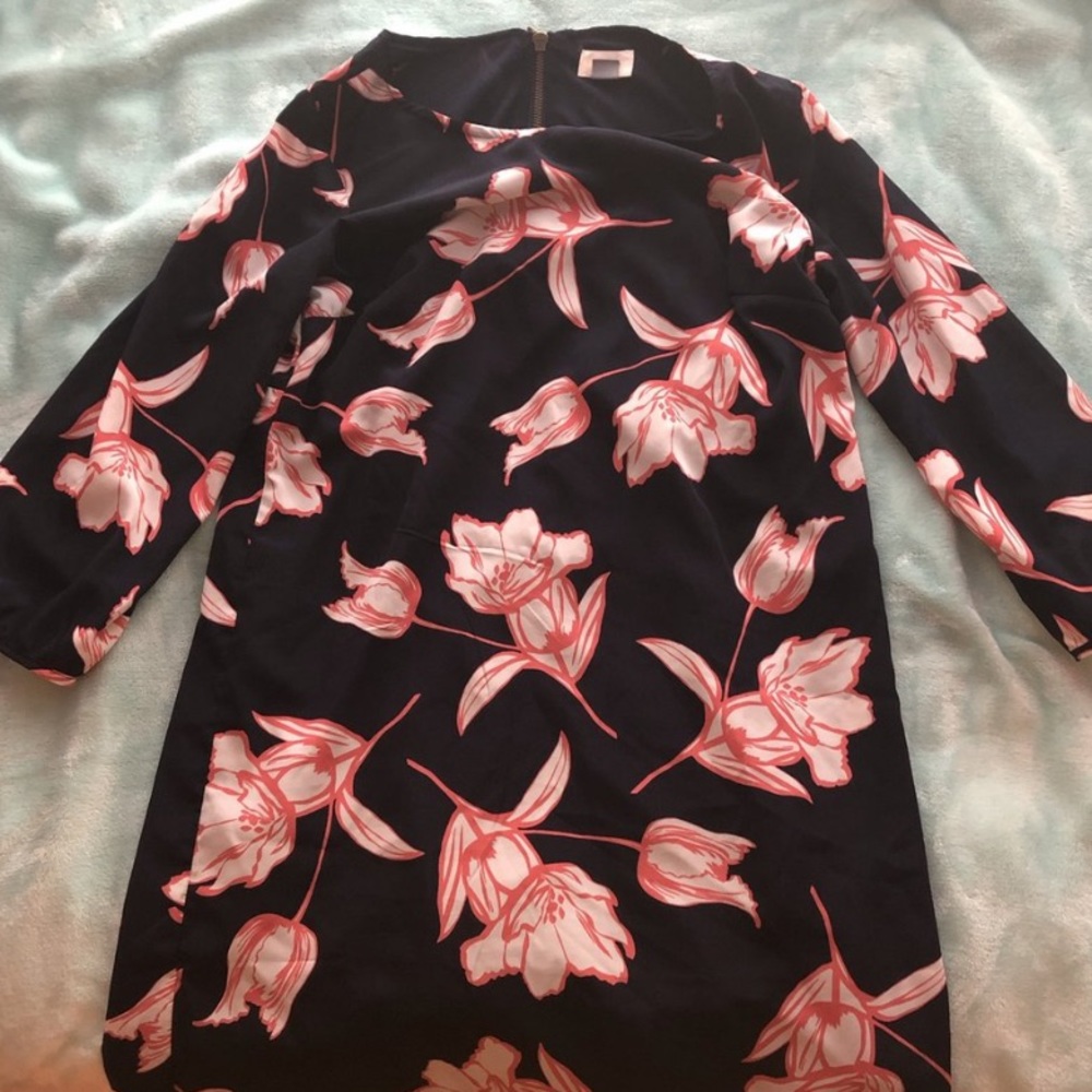 navy blue floral dress